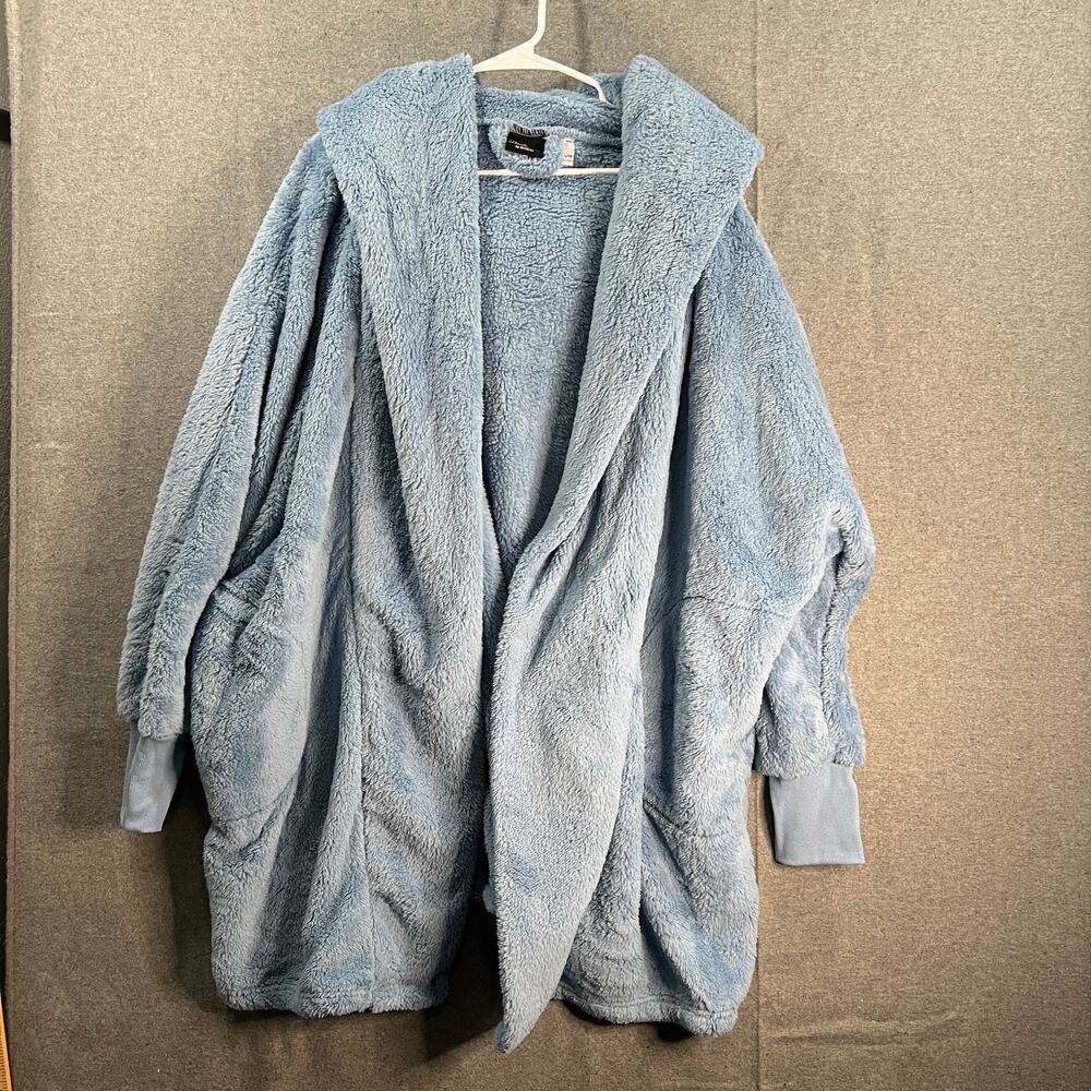 BumbleBella Size XL/1X Wellsoft Lite Plush Hooded Lounger Faded Denim